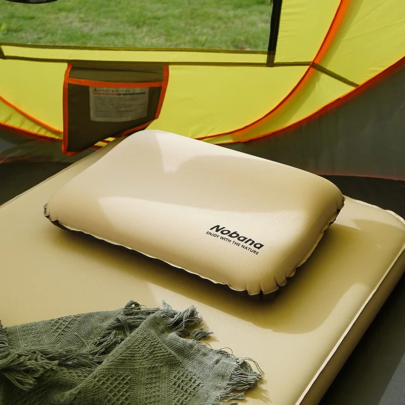 

Outdoor 3d Sponge Pillow Automatic Inflatable Pillow Camping Tent Air Cushion Pillow Travel Portable Cervical Pillow