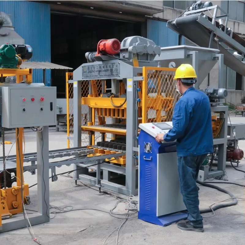High Quality Semi Automatic QT4-25 Hollow Cement Concrete Block Maker Machinery Brick Making Machine Price