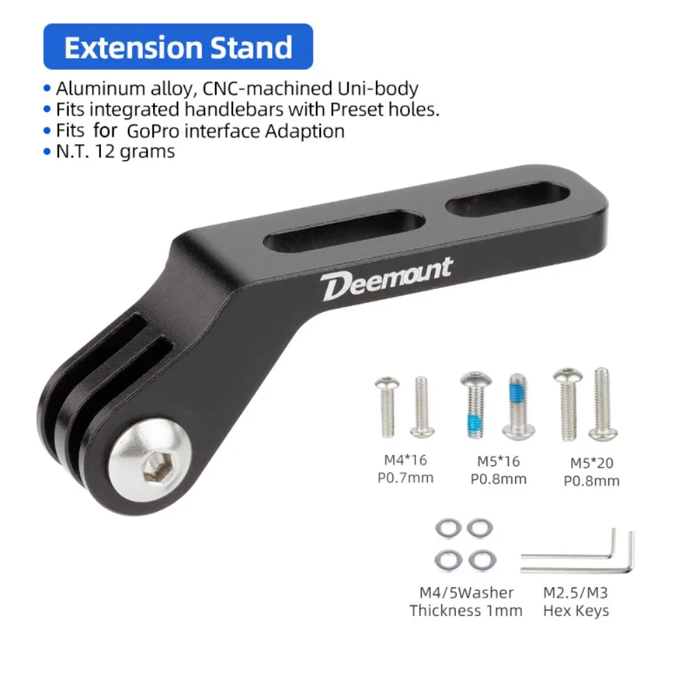 AliExpress NONE Integrated Bicycle Handlebar Below Bracket 2 Preset Holes Sturdy For GoPro Camera Mount 360° Rotatable Compact Extension Adaptor