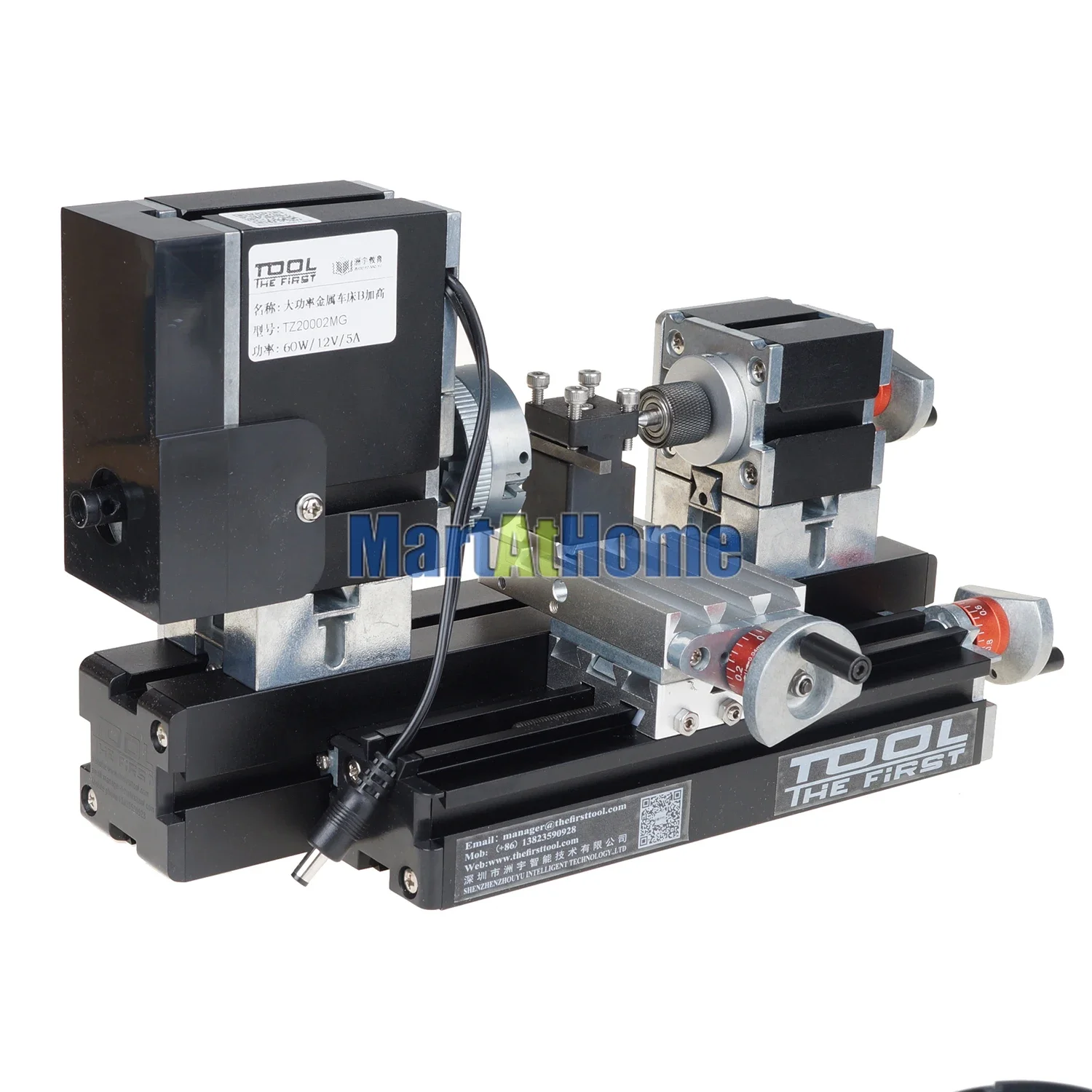 60W High Power Mini Metal Lathe Machine Tool B TZ20002MG Max. Workpiece 135*135mm 12000RPM for Modelmaking, School Education