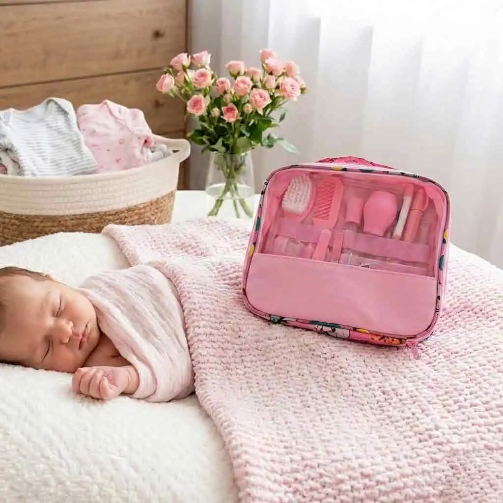 

12-in-1 Baby Grooming Kit & Healthcare Set - Newborn Nursery Care Essentials with Digital Thermometer, Nail Clippers