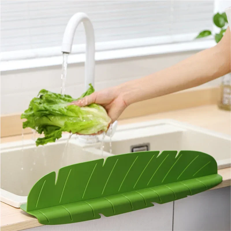 Kitchen 2 In 1 Sink Splash Guard Storage Rack With Suction Cup Countertop Water Blocking Board Sponge Dish Storage Rack