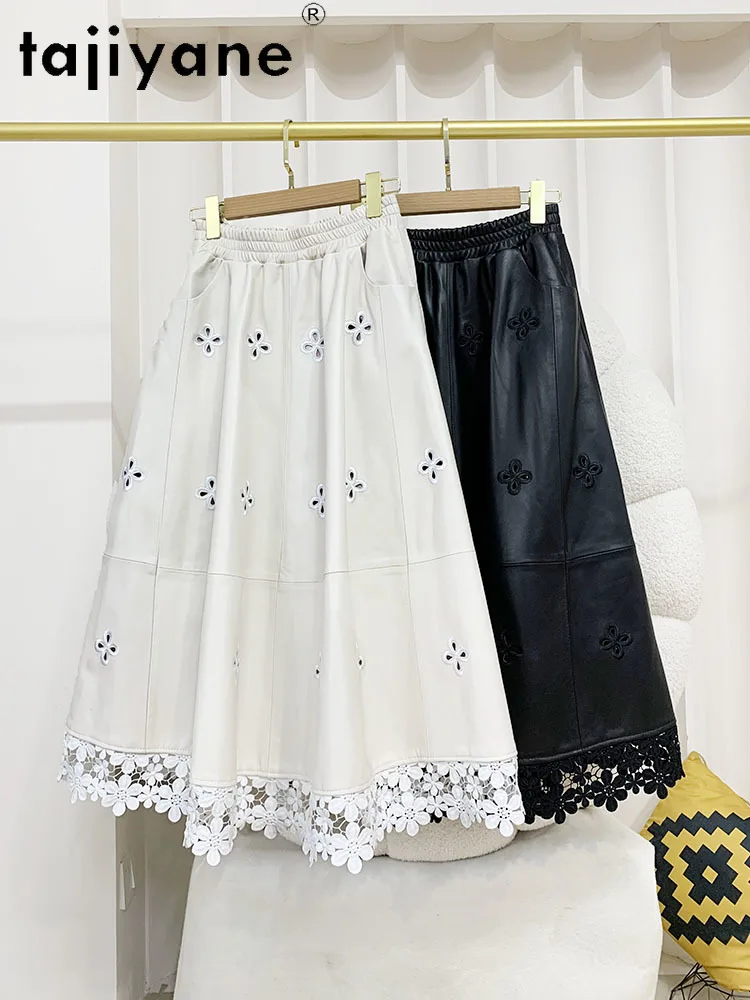 KMETRAM 100% Top-grain Sheepskin Skirts for Woman High Quality Genuine Leather Long Skirt Women Autumn Clothes 2025 юбка шорты