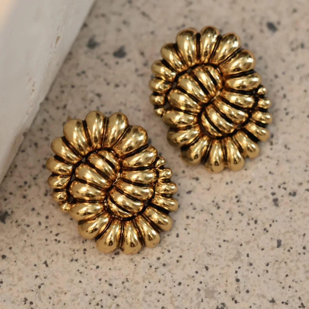 

France Famous Designer Brand Brass Gold Plated Twisted Vintage Earring Woman Luxury Jewelry Exquisite Gift Trend