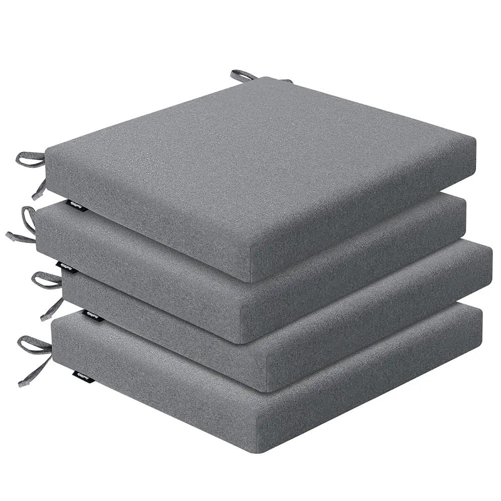 

Outdoor Chair Cushions Set Of 4, Water-Resistant & Faden 17"" W X 16"" D X 2"" T Seat Cushion, High Density Foam With Dual