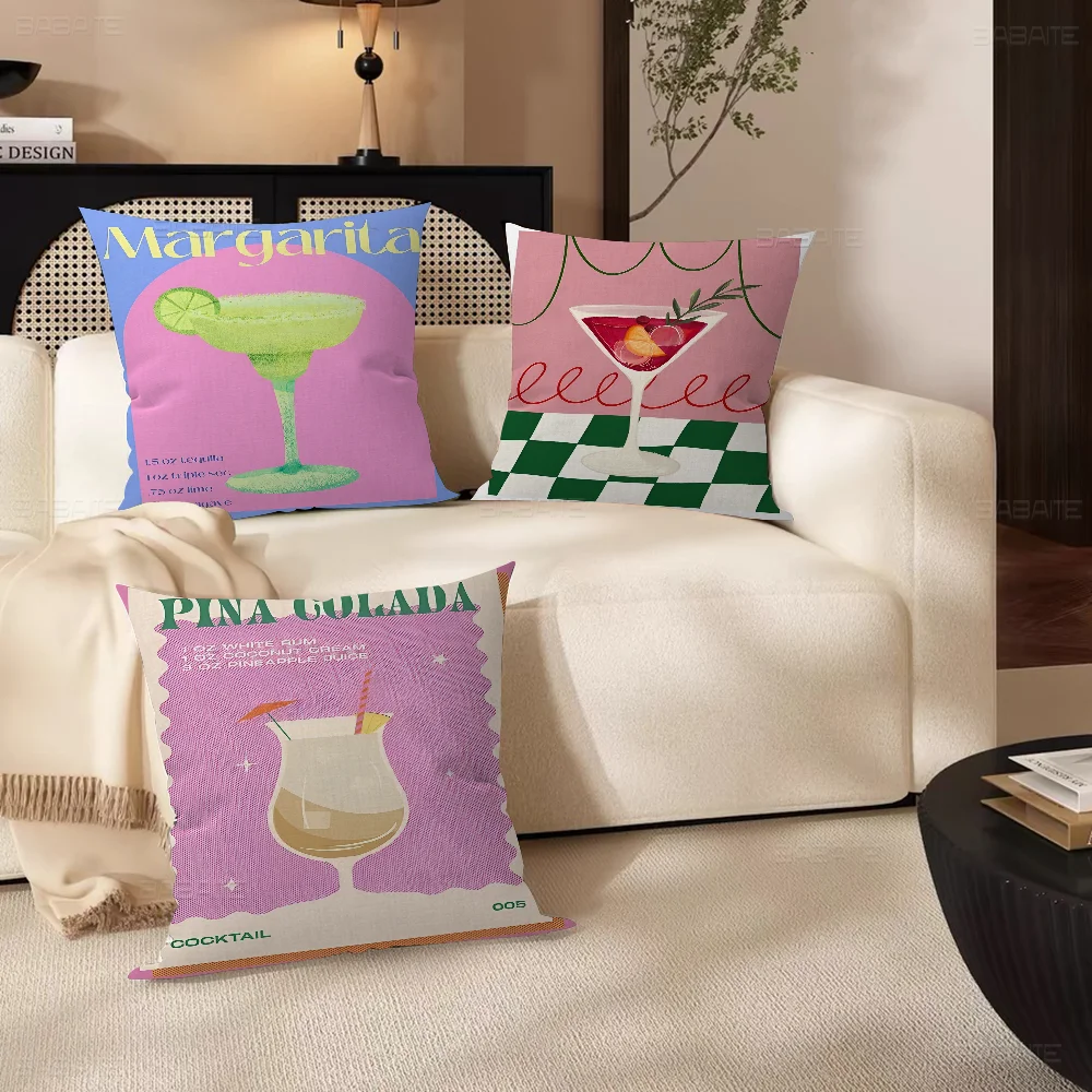 

Colorful Cocktail Drink Good Personalized Pillow Dust Cover Bedroom Kids Party Decoration Pillowcase Birthday Children Gift