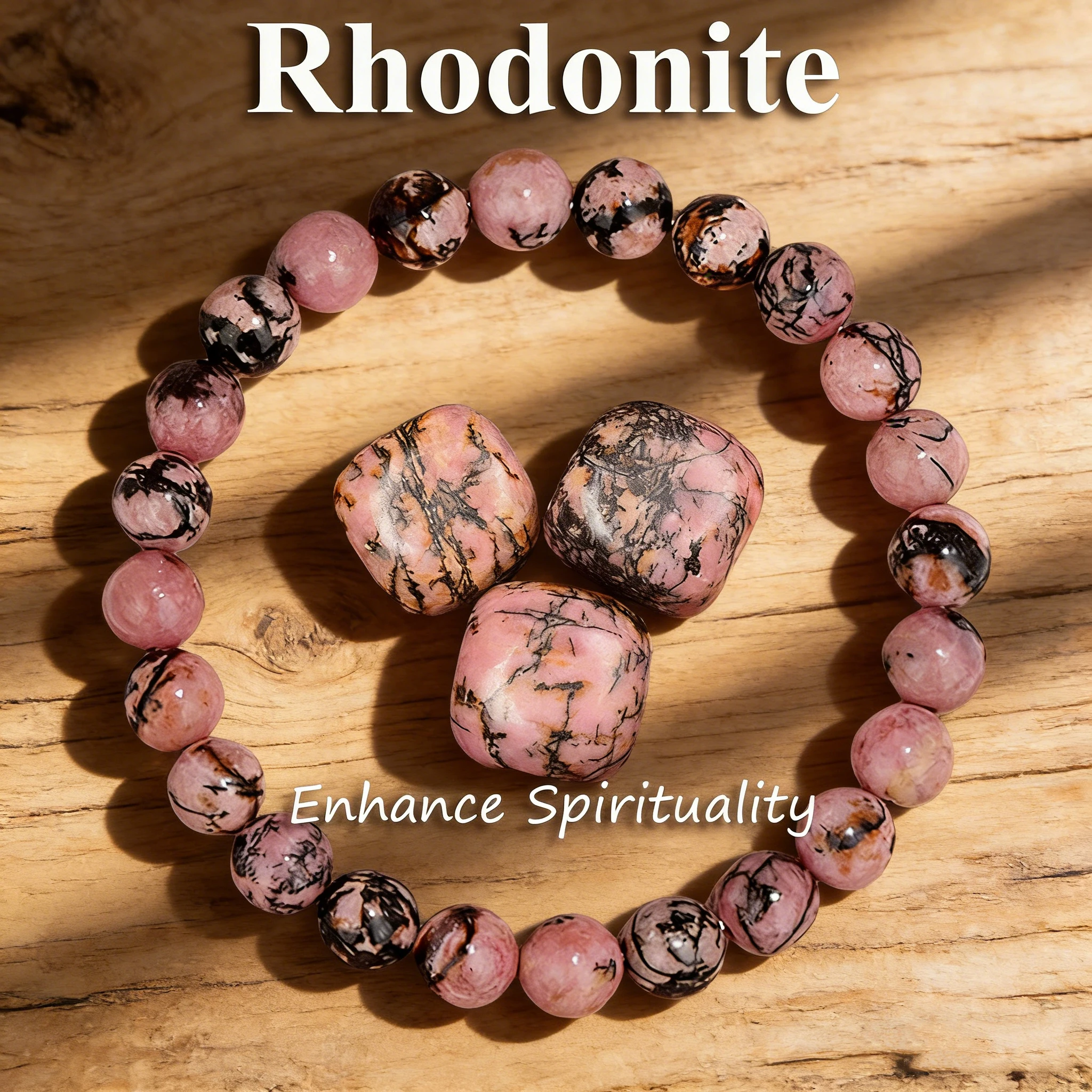 Bracelet en Rhodonite 6 8 10mm, bracelet en pierres naturelles pour femmes, bijoux de guérison en cristal Reiki, charme vitalité, équilibre, compassion