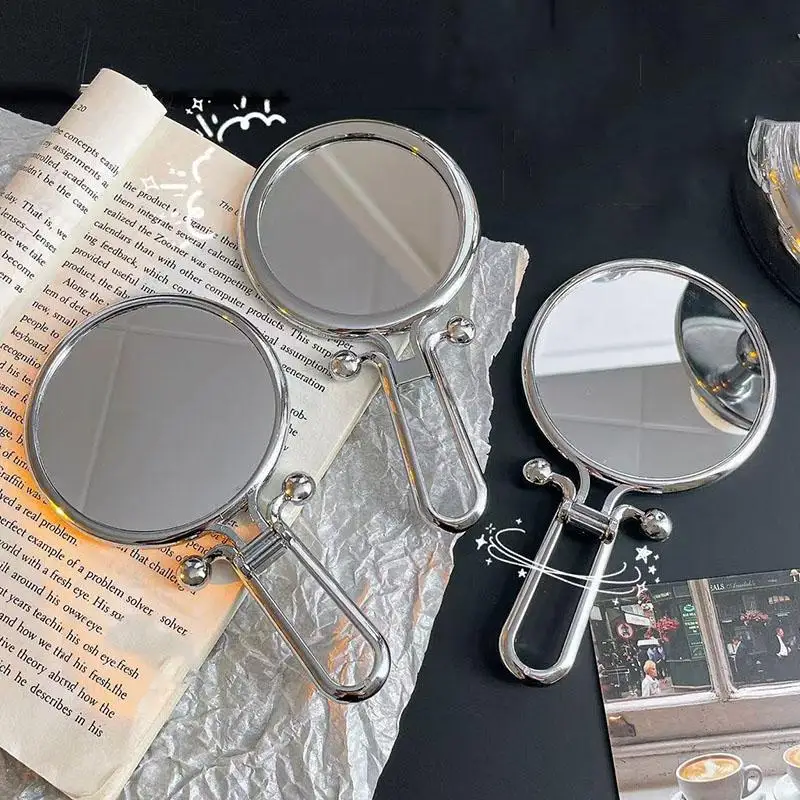 2x/5x/10x أداة ماكياج التكبير مرآة قابلة للطي على الوجهين مرآة محمولة 360 °   طاولة مرآة محمولة للدوران