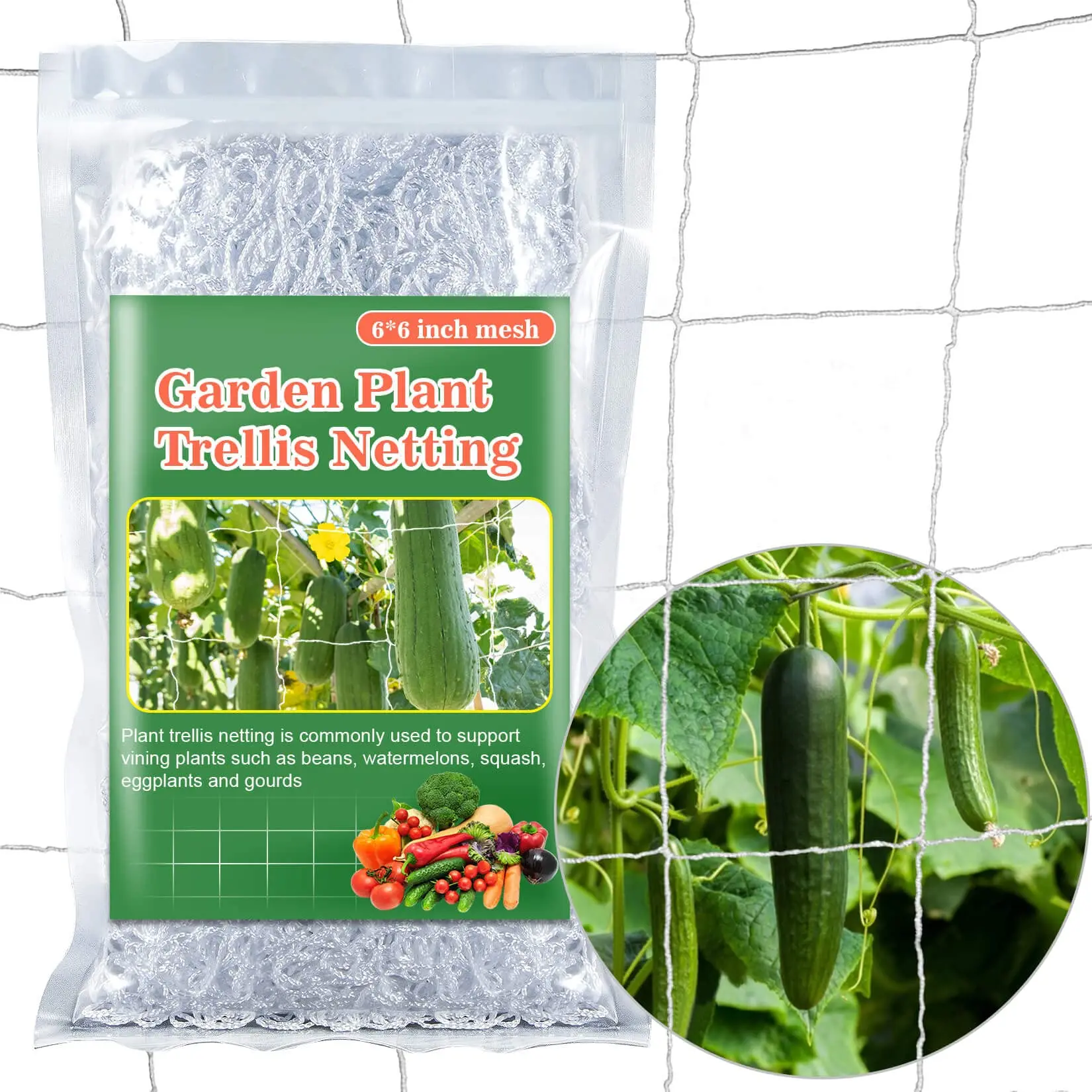 

Garden Plant Trellis Netting 2 PCS 5x15 ft Polyester Square Mesh for Climbing Plants Fruits Vegetables Vines Grow Tents