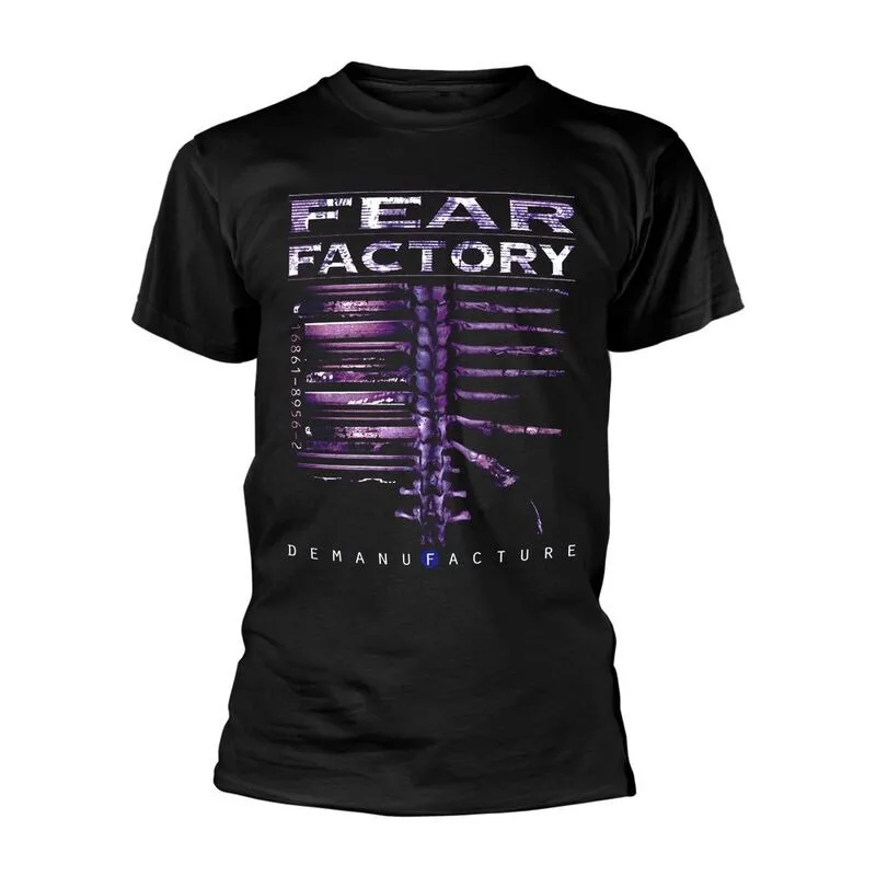 Fear Factory Demanufacture Tee, Industrial Metal T-Shirt with Spine & Album Print, Band Fan Merch