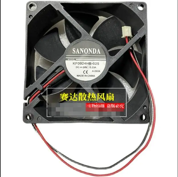 SANONDA KF0924HB-025 DC 24V 0.23A 92x92x25mm 2-Wire Server Cooling Fan