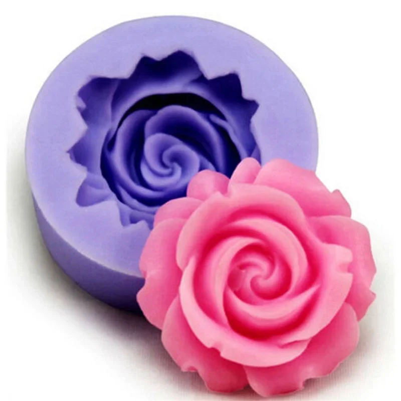 3D Rose Chocolate Mold Fondant Cake Decorating Tools Silicone Soap s