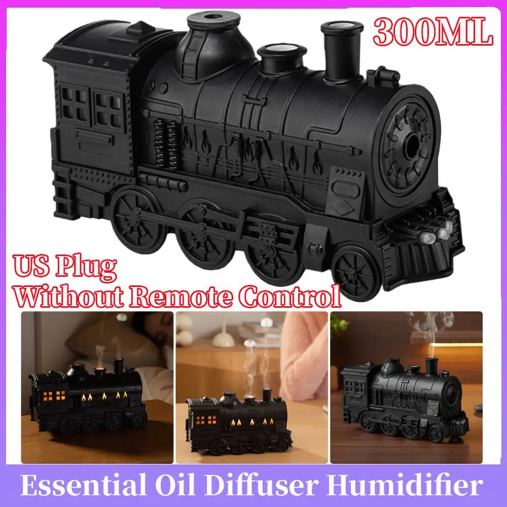 

300ML Vintage Steam Train Cool Mist Humidifier with 2-Color LED Light/2 Mist Modes Aromatherapy Diffuser for Office Bedroom