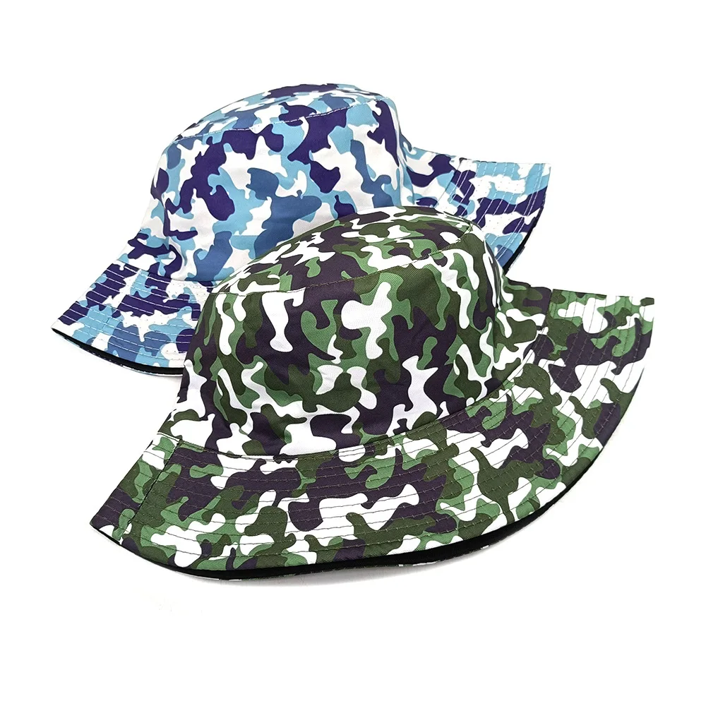 New Fashion camouflage Bucket Hats mountaineering Retro Print Fisherman Hat Spring/Summer Unisex Outdoor Sunshade Fishing Cap