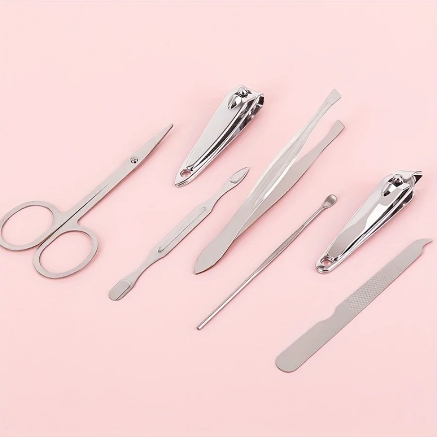 Coupe-ongles professionnel couleur bonbon, ensemble de manucure et de soins des ongles, ciseaux de pédicure en acier inoxydable, Kit de manucure, outils d'art des ongles, 7 pièces