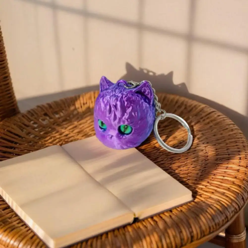 3d Printed Cat Ornament Cat Shaped Ornament 3d Printed Cat Head Keychain Pearlescent Kitten Bag Charm Lightweight for Backpacks