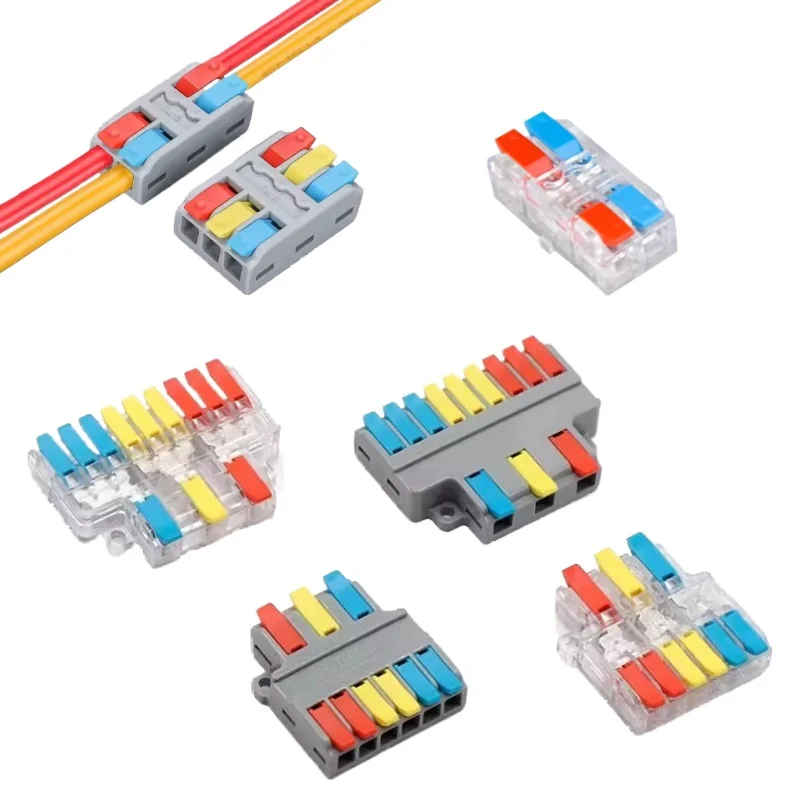 25/50/100PCS Wire Connector Universal Compact Conductor Butt Lever Splicng Terminal Block Junction Box For Electric Connectors