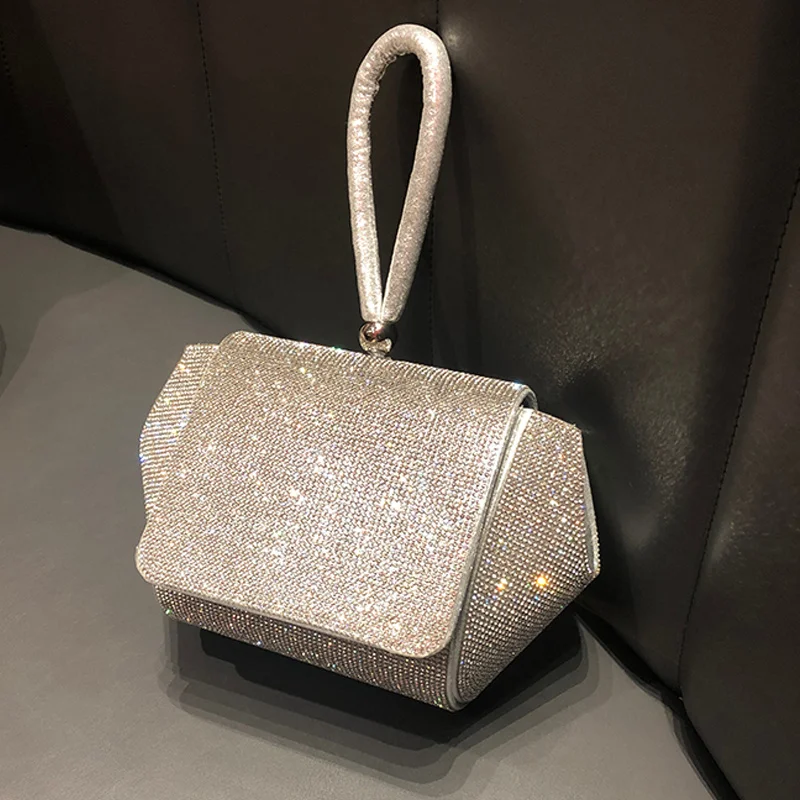 

Designer Rhinestones Evening shoulder bag Crystal clutch Bag Diamonds Dinner Party Wedding Purse hobos tote handbag 2024 New