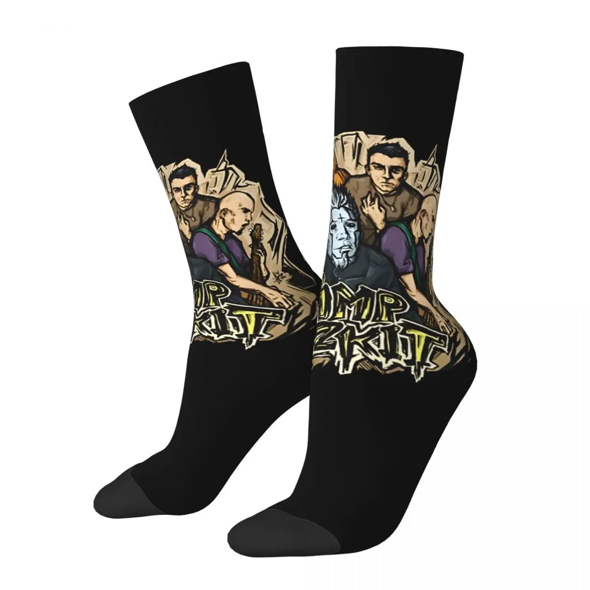 Calcetines de compresión de equipo Vintage para hombre, medias Unisex Limp Bizkit Harajuku sin costuras estampadas, novedad