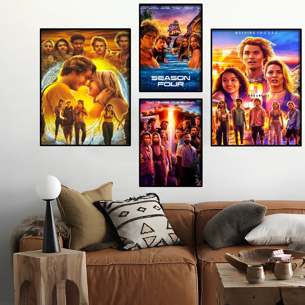 Classic TV Show Outer Banks Poster Self-adhesive Art Waterproof Paper Sticker Coffee House Bar Room Wall Decor