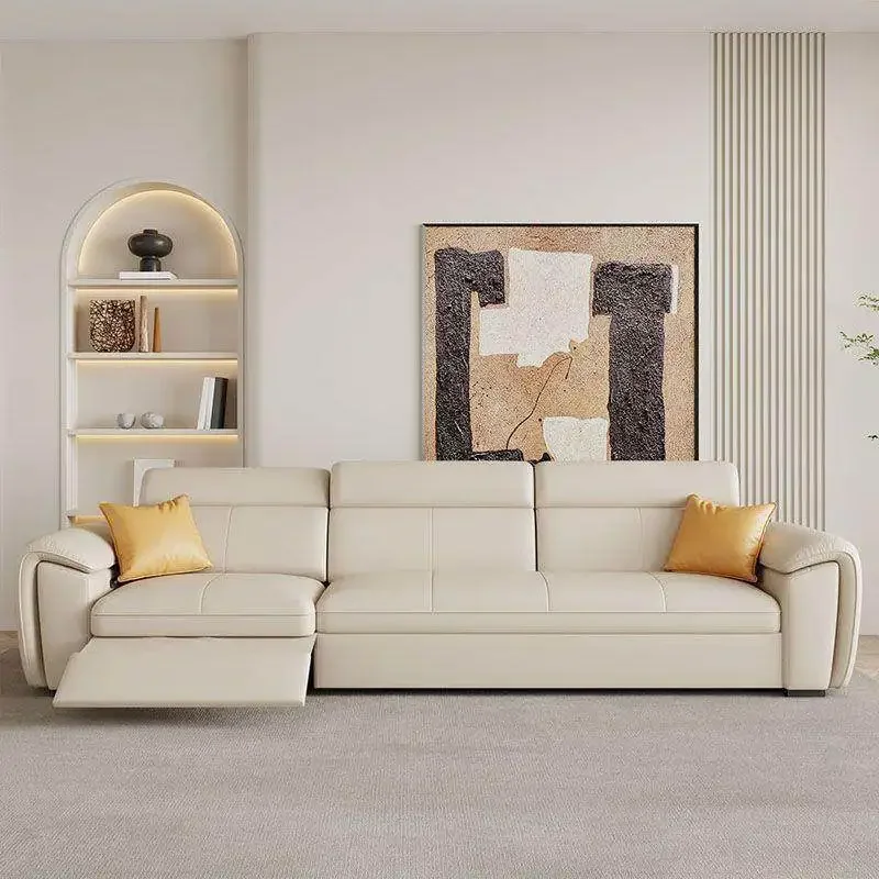 

Armrest Beige Electric Sofas European Minimalist Curved Modern Living Room Sofas Smart Style Sofa Wohnzimmer Furniture For Home
