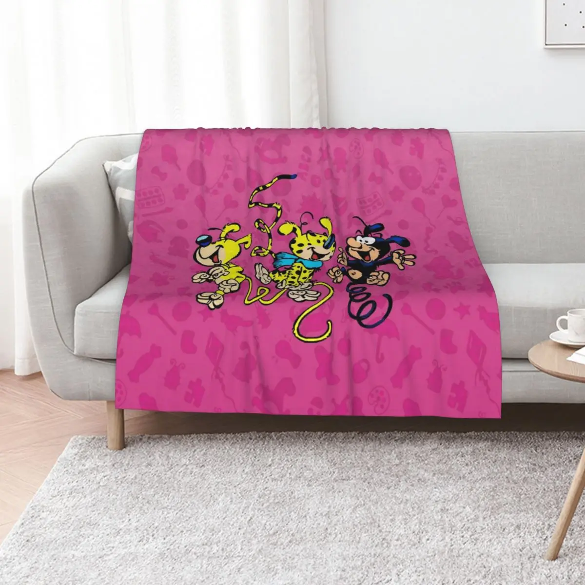 Marsupilami babies - Pink design Throw Blanket Sofa Retros christmas decoration Quilt cosplay anime blankets ands Blankets