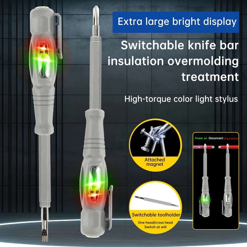 AC24-250V śrubokręt z podwójną głowicą żarówka neonowa miernik pióro elektryczne izolowany elektryk podświetla kieszonkowe narzędzia pióro testowe