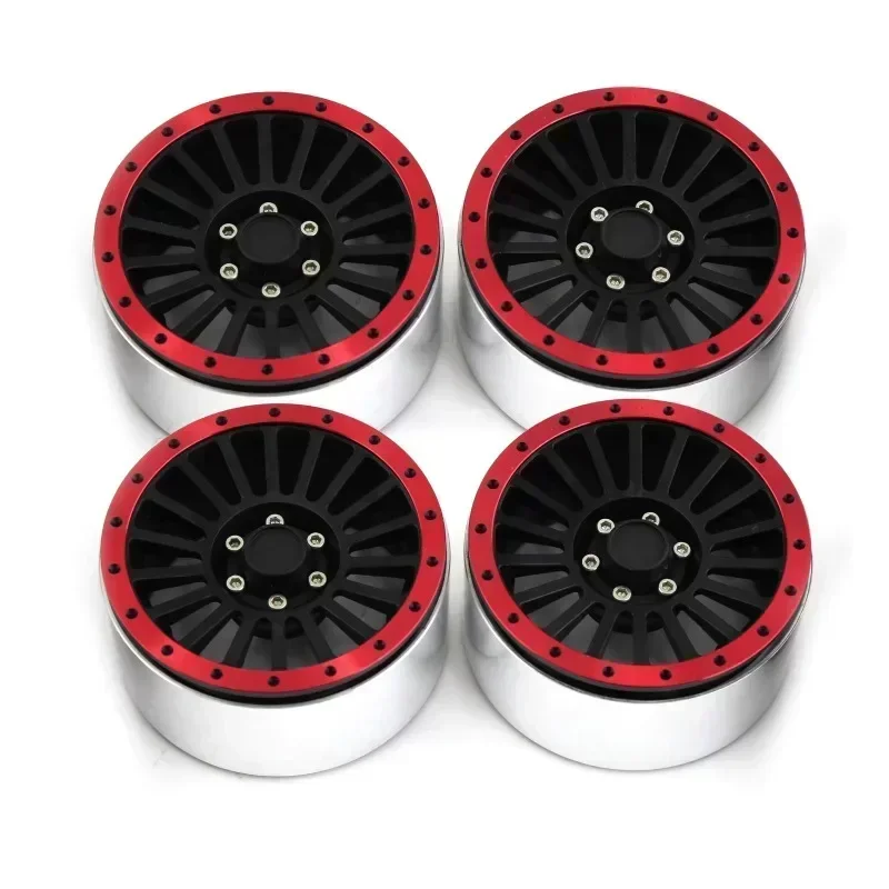 Ensemble de 4 jantes en métal Beadlock de 135 mm (2,6 pouces) avec pneus en caoutchouc pour voiture RC Crawler 1/8 1/10 Axial SCX10 Wraith RR10 Capra TRXS TRX4