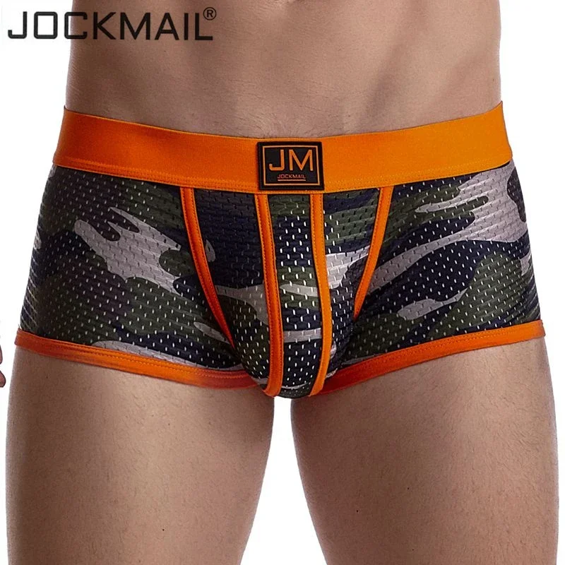 JOCKMAIL Underwear Men Boxer Cueca Gay Male Panties Camouflage Fashion Men Under Wear Lingerie Underpants Pouch Shorts Sexy