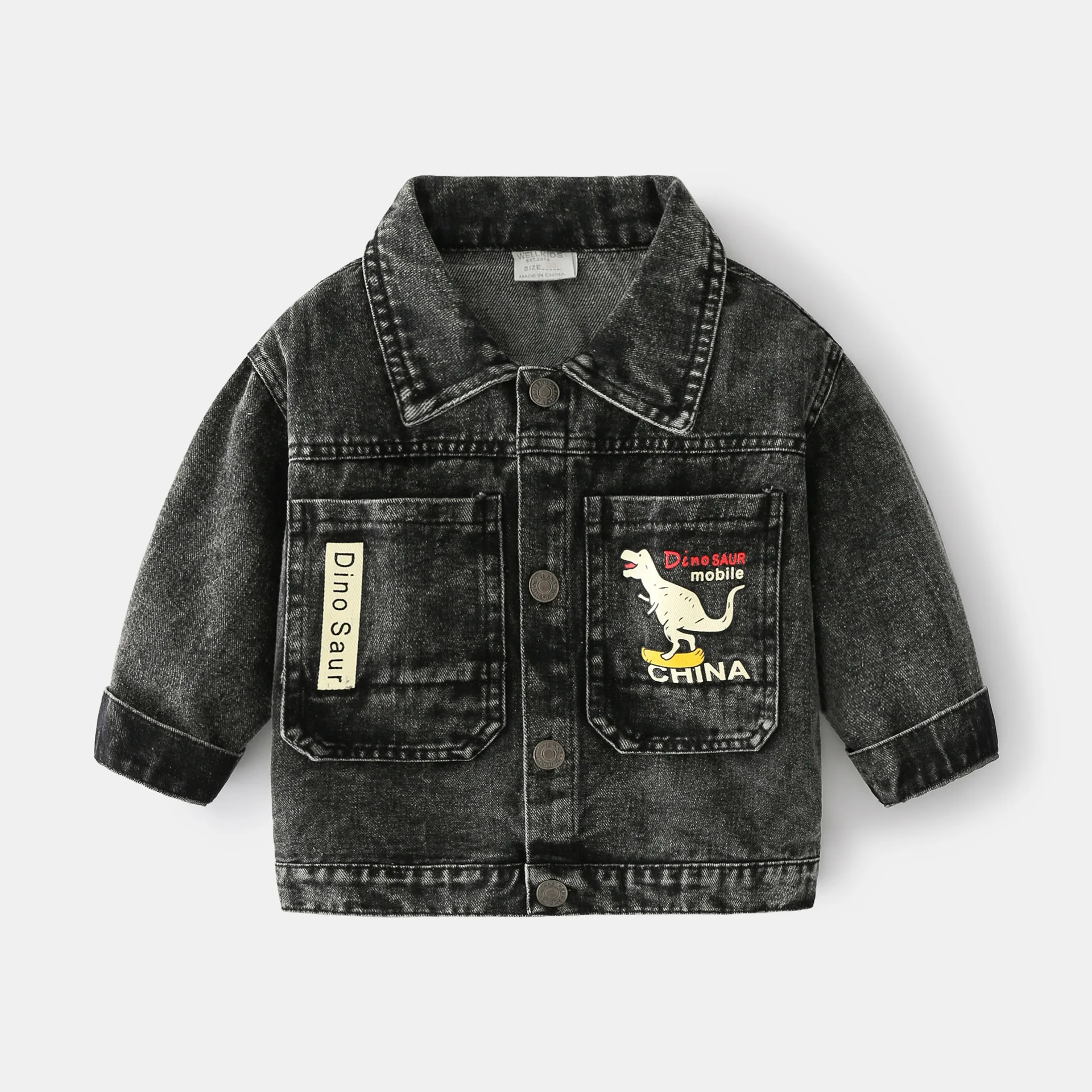 2025 Spring Autumn Fashion 2 3 4 5 6 8 Years Children Clothing Single Breasted Baby Tops Handsome Kids Boys Cartoon Denim Jacket