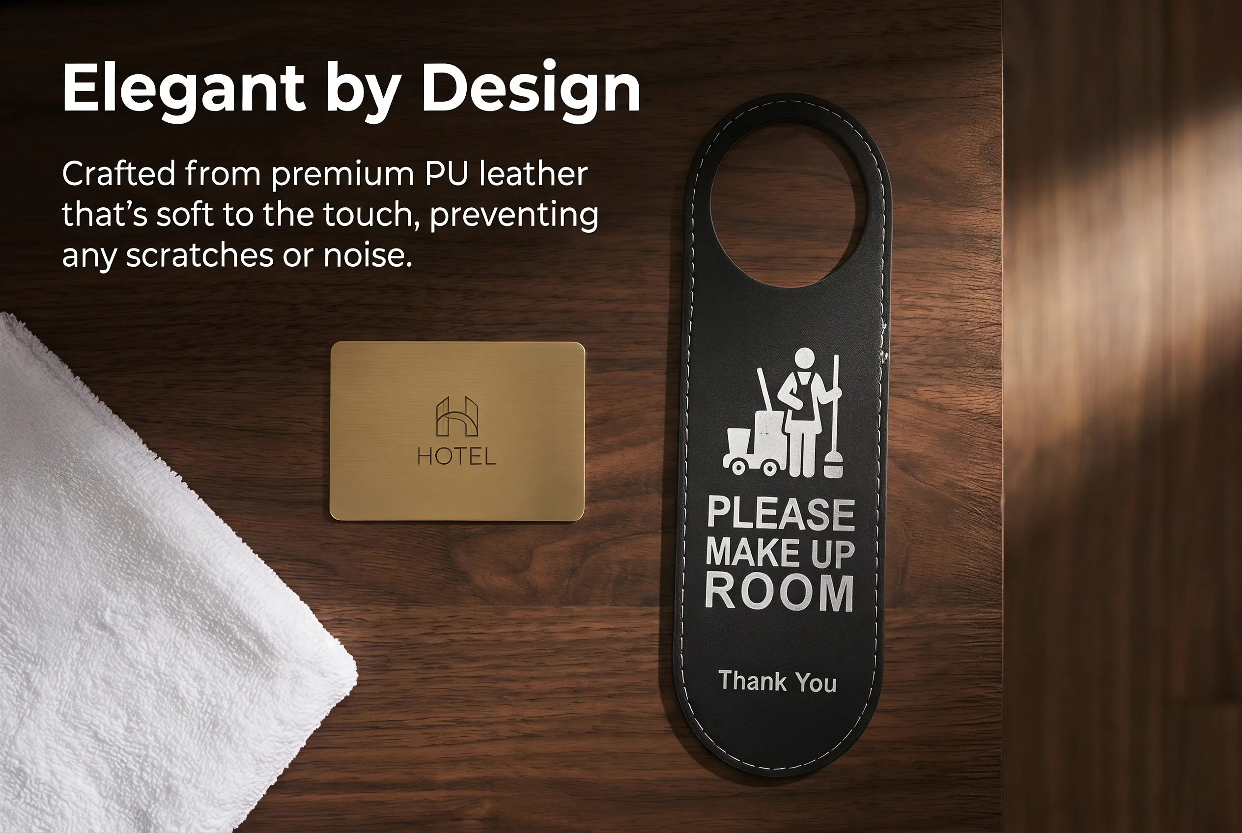 4Pcs Hotel Door Hanger Signs Double-Sided Do Not Disturb Make Up Room Sign Clear Visible Door Sign for Hotel Club