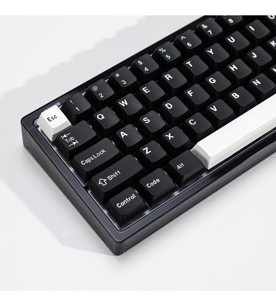 Keycap personality PBT two-color injection molding adaptation Mega lion wooting black and white minimalist keycap 170 keys