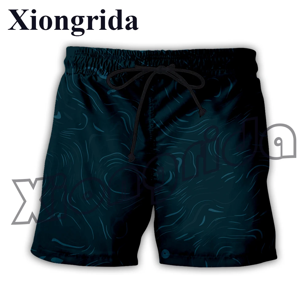 3D Line Print Shorts Men Fashion Color Abstract Graphics Print Short Pants Hawaiian High Waist Trunks Streetwear