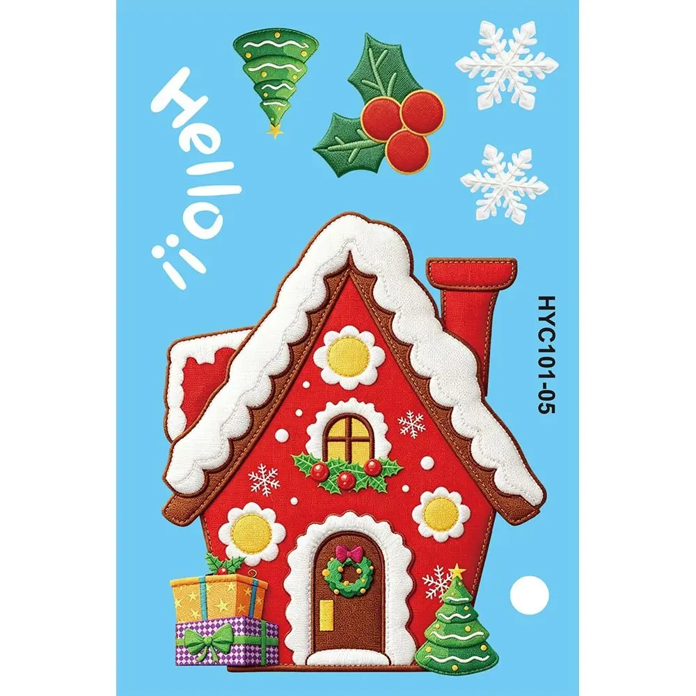 9Pcs PVC Christmas Window Stickers Static Cling Snowflake Pattern Christmas Static Stickers Removable Christmas Tree Pattern