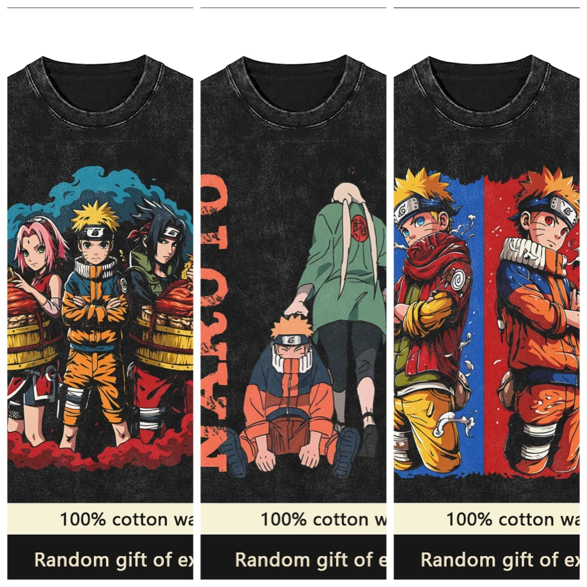 

Men's T Shirts Summer Anime Naruto Printed Y2k Clothes Vintage Washed Oversized Women's Short Sleeved Tee Casual Tops Streetwear