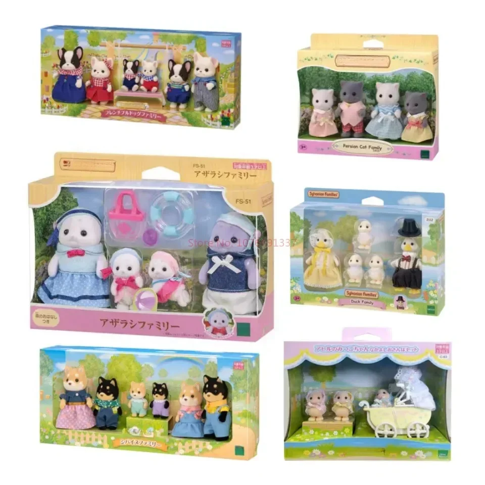 Japão Floresta Família Figura Brinquedos, Série Coelho Bonito, Presentes Coelho Kawaii, Gato Persa, Ensolarado, Japão