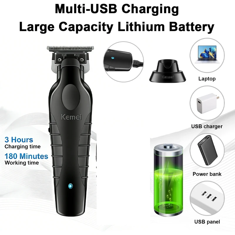 Kemei km-2299 7500 RPM Hair Clippers Professional Hair Trimmer Electric Cordless Rechargeable Men Hair Cutting Machine