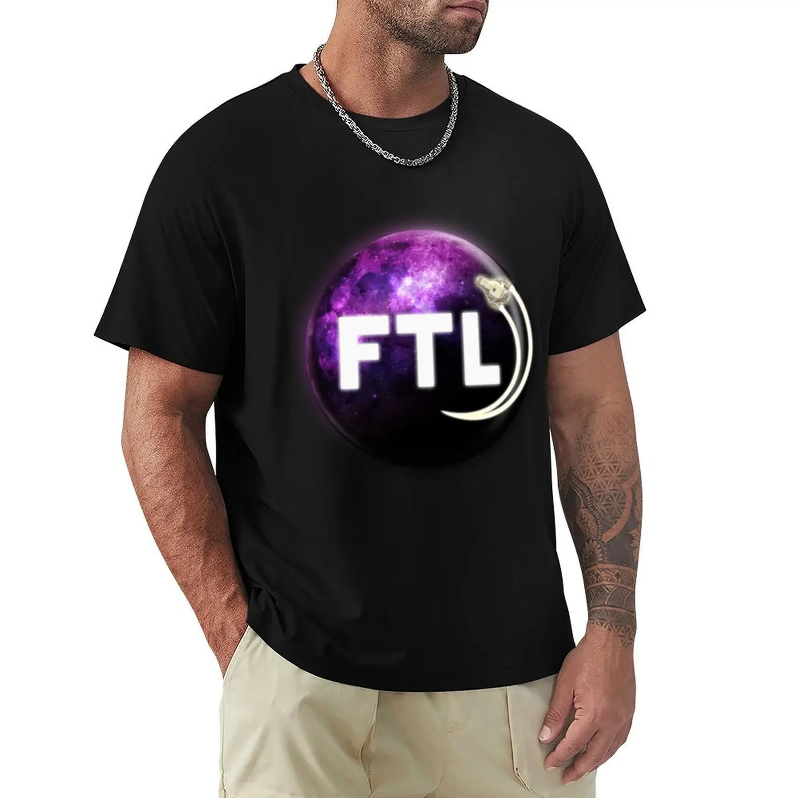 Faster Than Light. T-Shirt Modern Print Casual T-Shirt