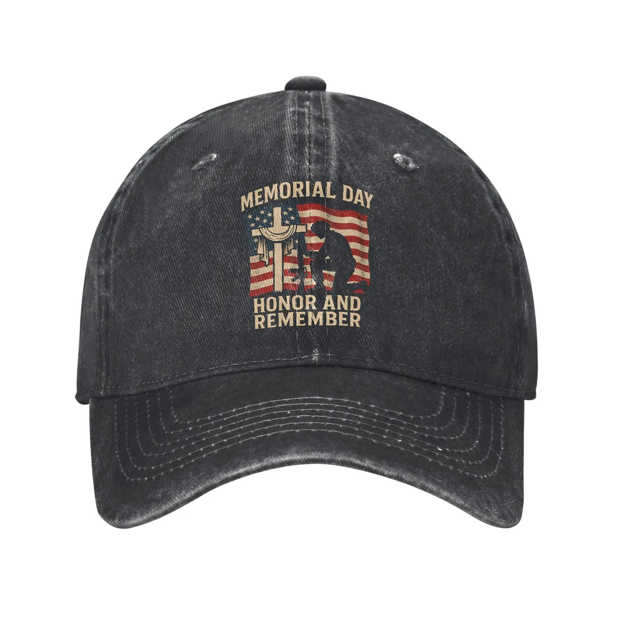 Memorial Day Patriot Baseball Cap Fashion Distressed Denim Honor and Remember Snapback Hat Unisex Outdoor Summer Soft Caps Hat