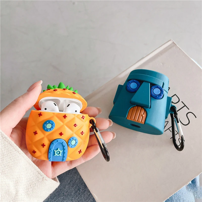 3D Cute Cartoon Pineapple House Silicone Case For Airpods Pro Bluetooth Earphone Charging Box Cover For Airpods 1 2 3