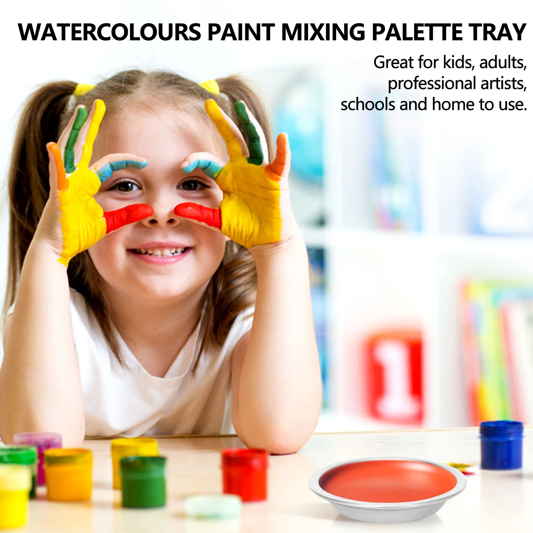 ABNP 12 pièces plateau de peinture de couleur en acier inoxydable modèle Palette de tonification pour mélanger les couleurs, l'huile, la peinture à base d'eau 5 cm