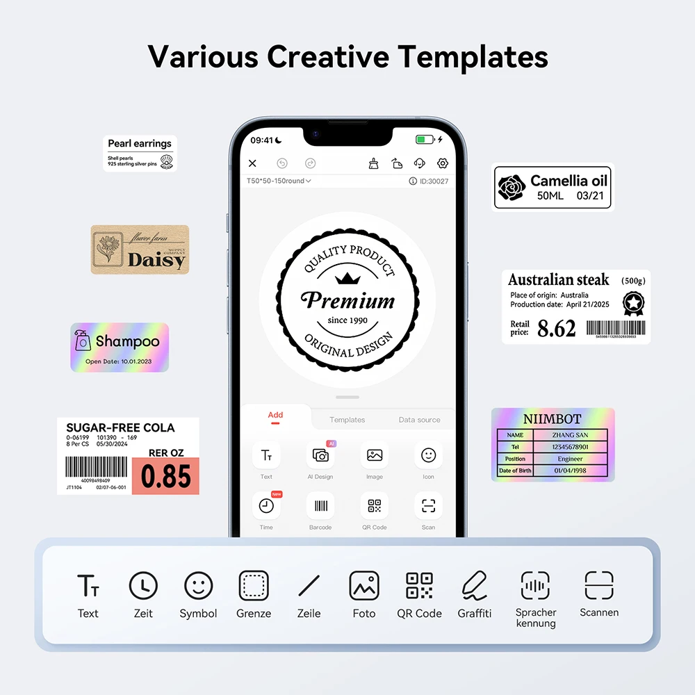 Niimbot M2 Self-adhesive Film Label Sticker Essential Oil Label Paper Perfume Beauty Sample Dispenser Bottle Label Sticker