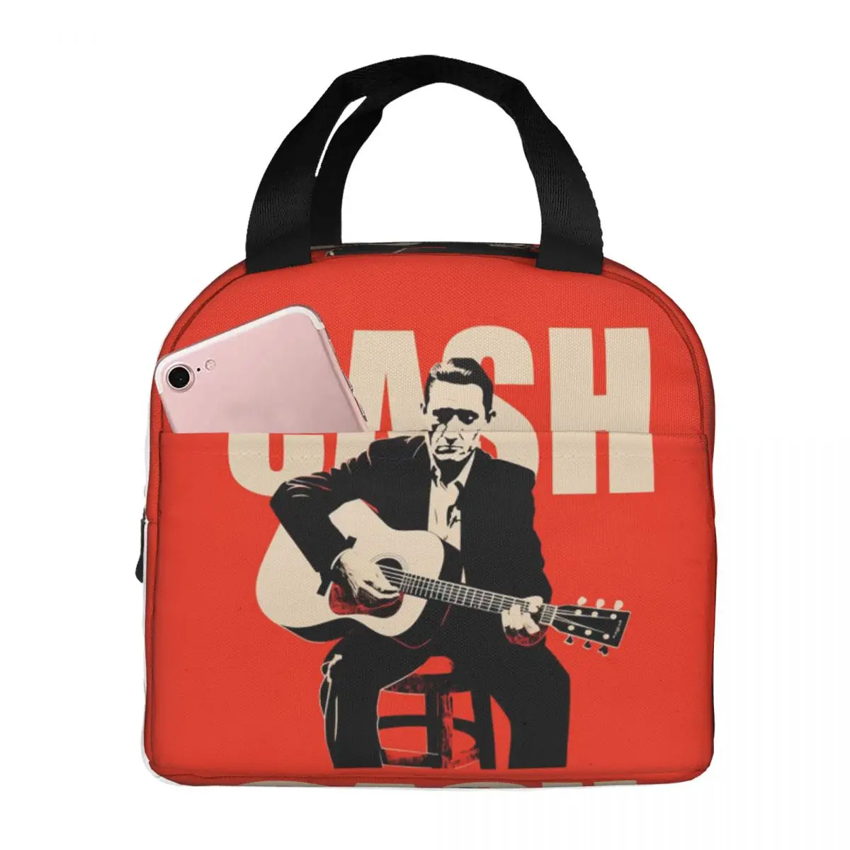 

Johnny Cash Outlaws Music Live Insulated Lunch Bag for Kids School Cooler Thermal Food Box Tote Portable Lunch Boxes Container
