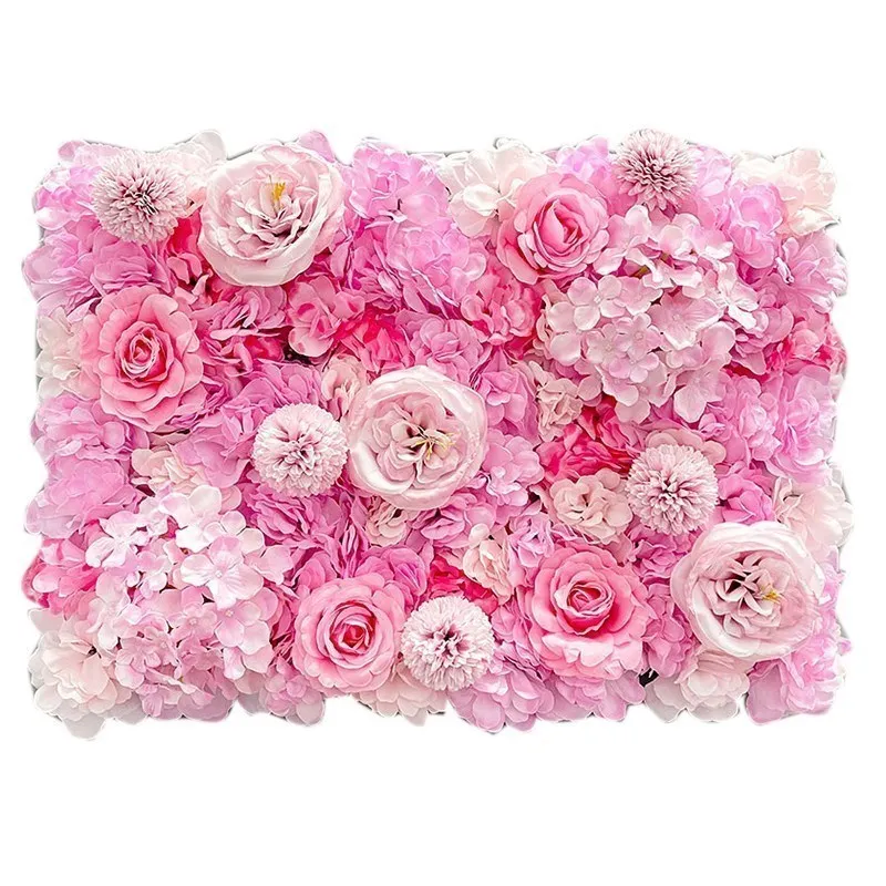 Pink Silk Rose Flower Wall Artificial Flower For Wedding Decoration BabyShow Party Birthday Gift Home Backdrop Decor