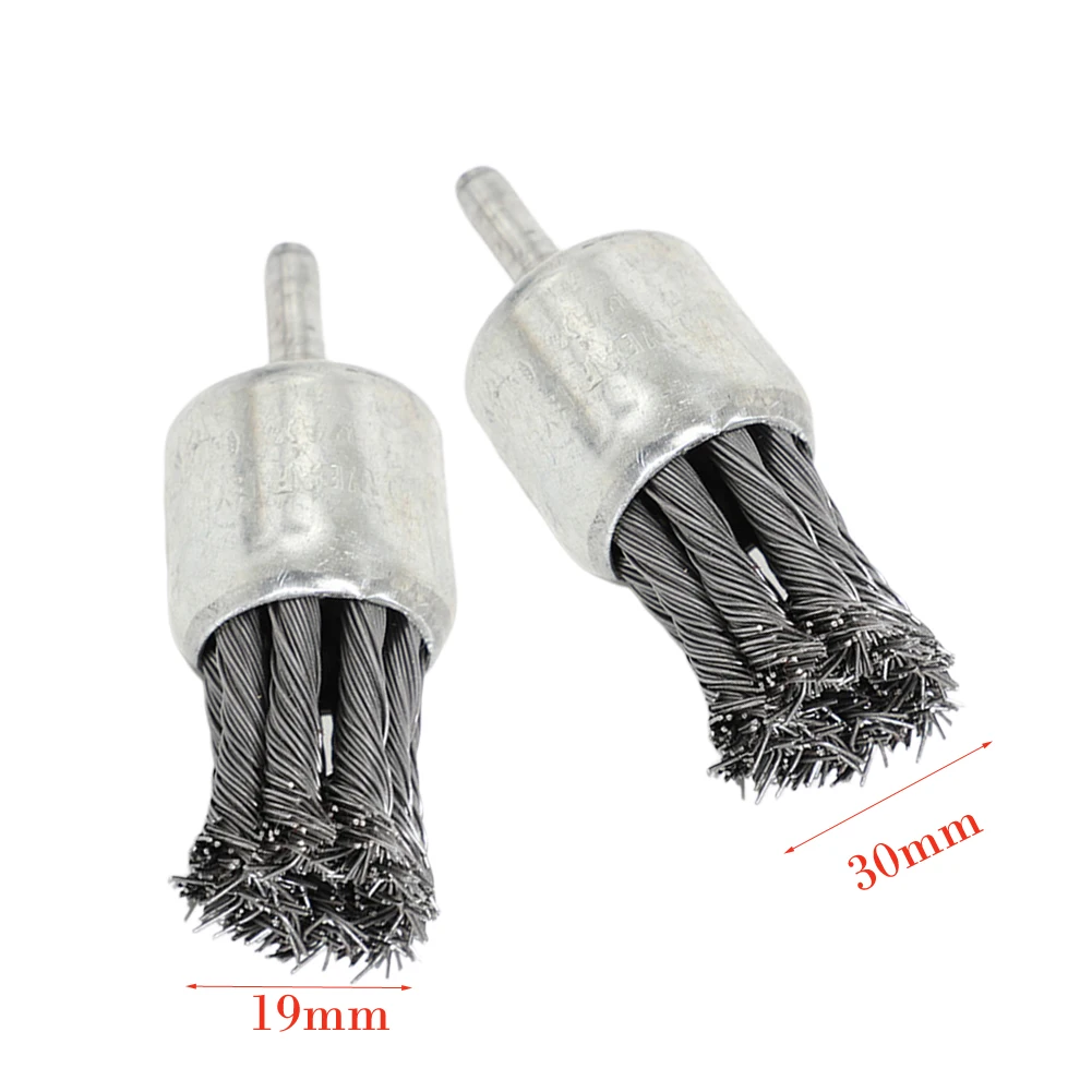 2PCS Steel Wire Brush Tisted Rust Removal Polishing For Grinder Rotary Tools Tist Knot Wheel Drill Crimped Cup Wheels Set 19/30m