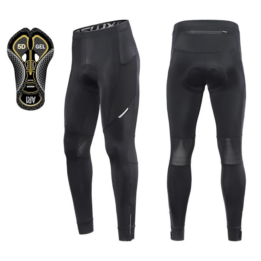 Arsuxeo Fietsbroek Heren Met 5d Gewatteerde Fiets Panty Fiets Compressie Hoge Elasticiteit Broek Ademende Reflecterende Broek