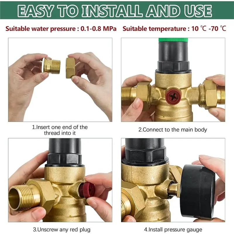 ABBZ-Water Pressure Regulator With Backwash Filter And Gauge 1