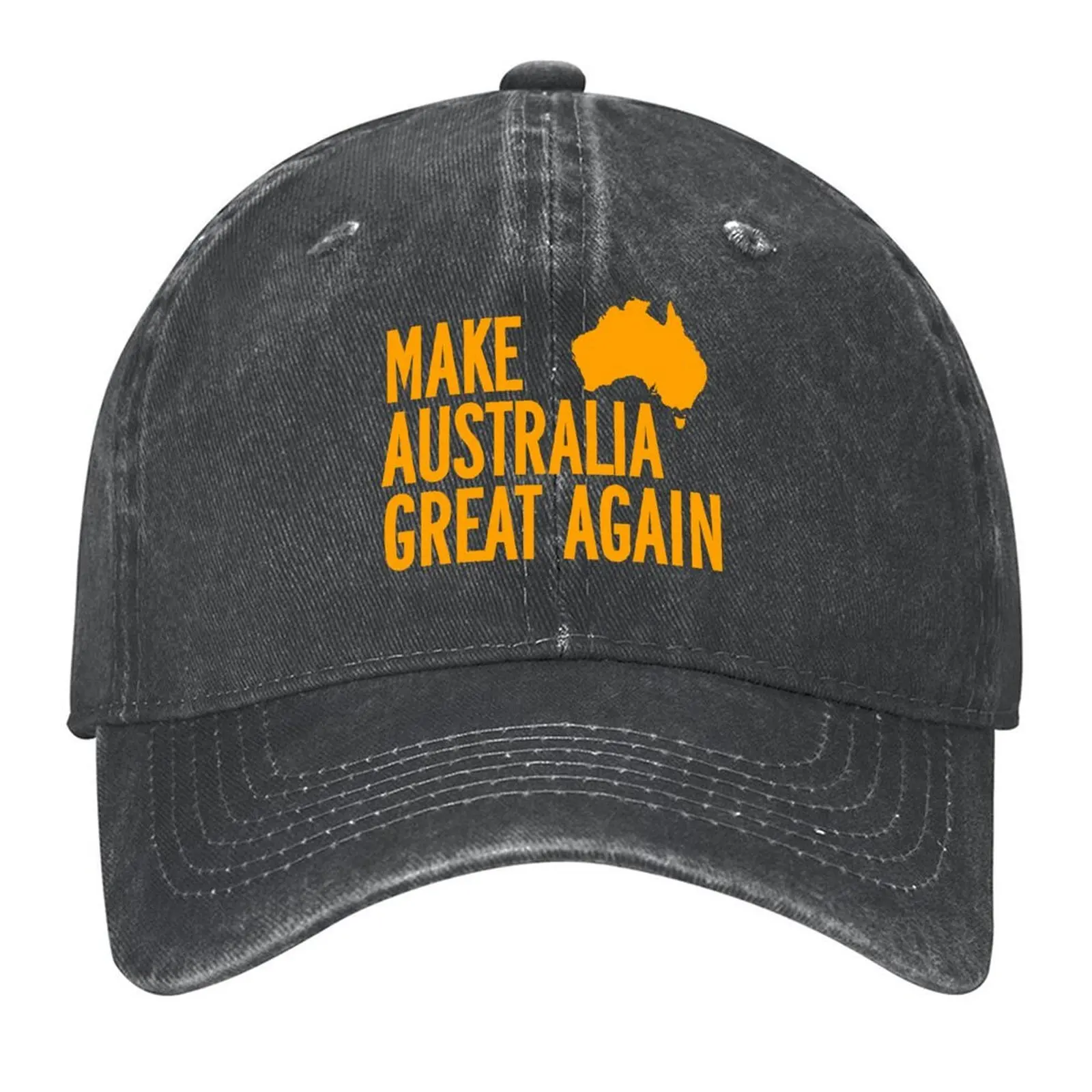 

Make Australia Great Again (MAGA) Map Gold Baseball Cap sun hat Golf Unique hats Streetwear Men Caps Women's
