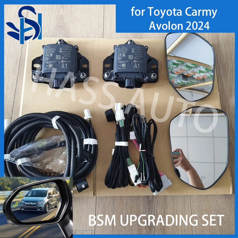 For TOYOTA Carmy Avolon 2024 BSM RCTA Blind Spot Monitoring System Set Rearview Mirror Lane Change Assist Upgrading Module