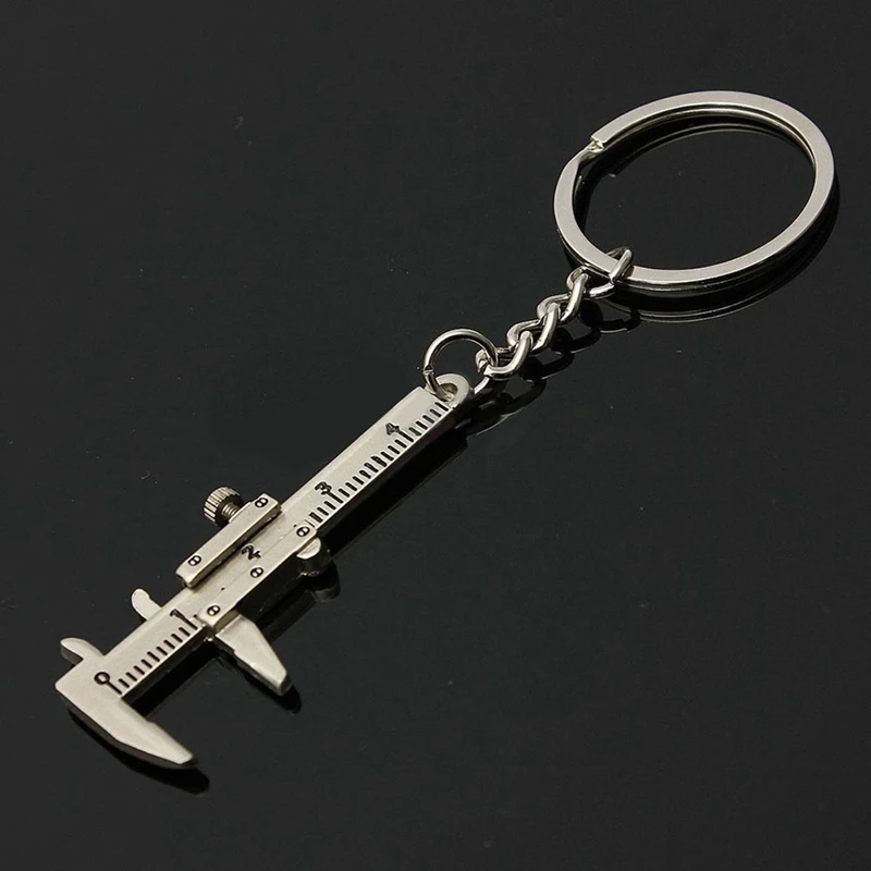 3X Useful Mini Vernier Caliper Tool Pendant Slider Slides Keyring Key Chain 10CM